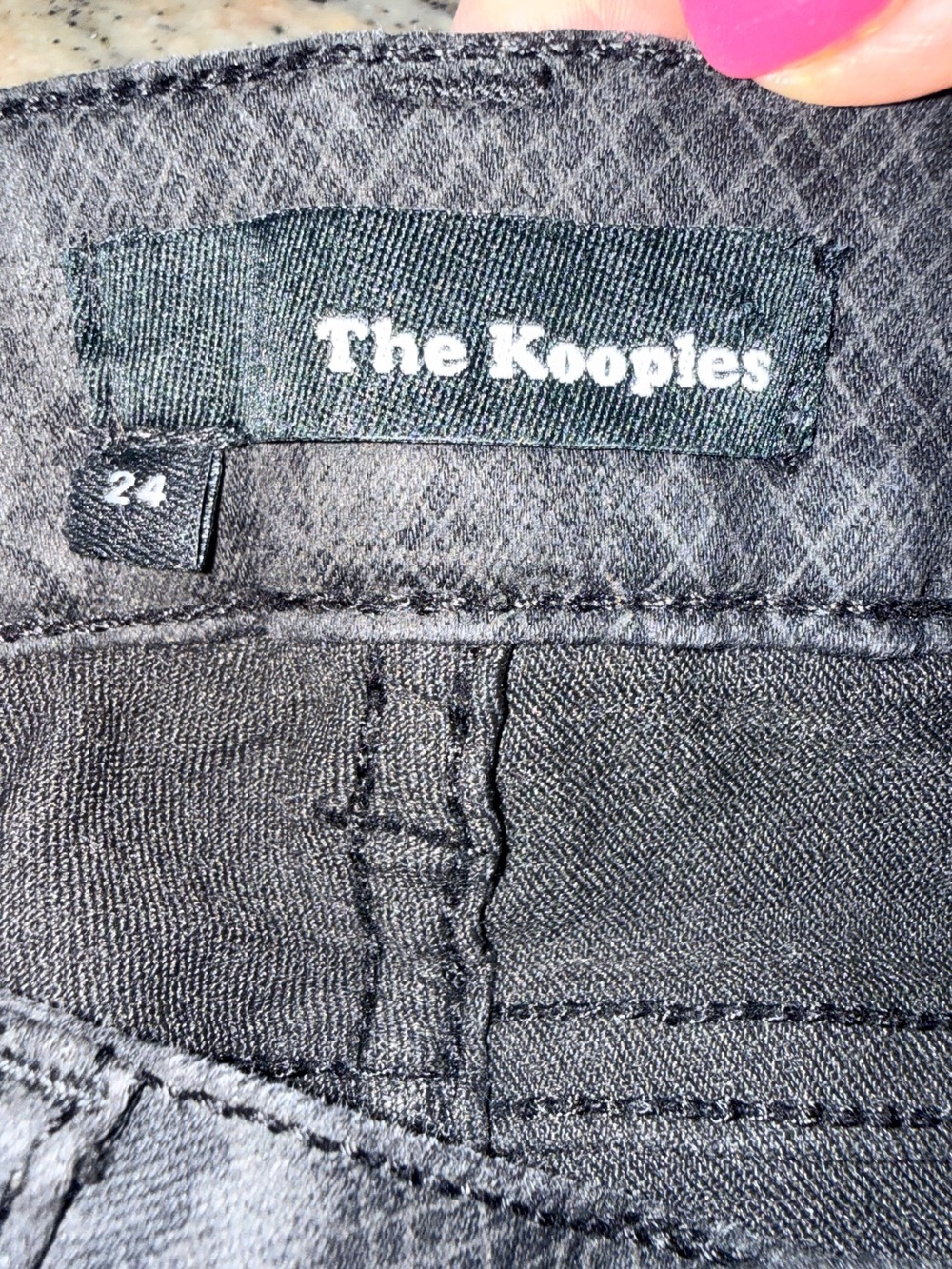 The Kooples Size 24 Short Fit Black Floral Print Skinny Jeans Stretch Designer - Picture 2 of 16